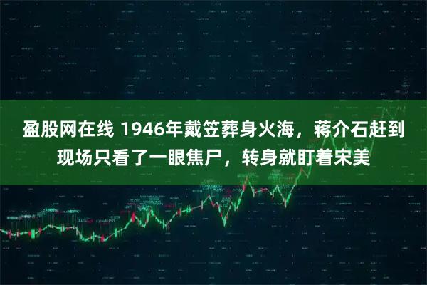 盈股网在线 1946年戴笠葬身火海，蒋介石赶到现场只看了一眼焦尸，转身就盯着宋美